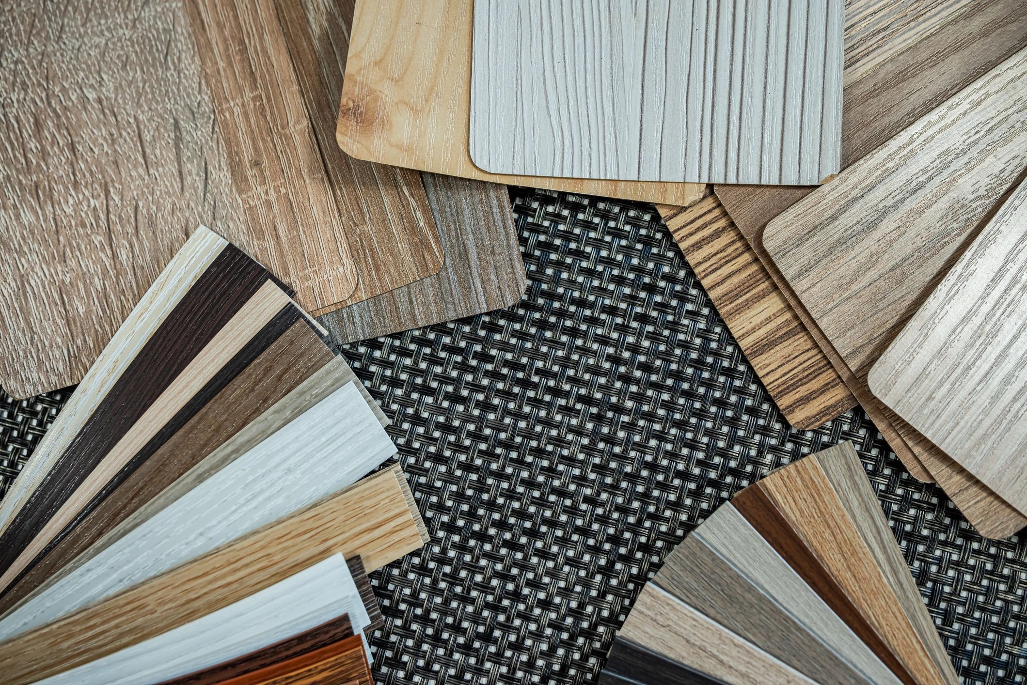 Material finish samples representing door lamination options